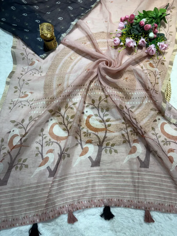 NEELAM TRADERS NEW LAUNCH TRENDING Figure digital print saree in soft cotton silk fabric for regular wear