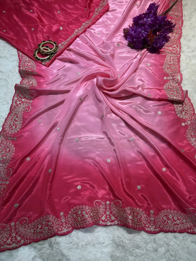 NEELAM TRADERS NEW LAUNCH TRENDING Partywear Multicolour saree with pithan work border all over