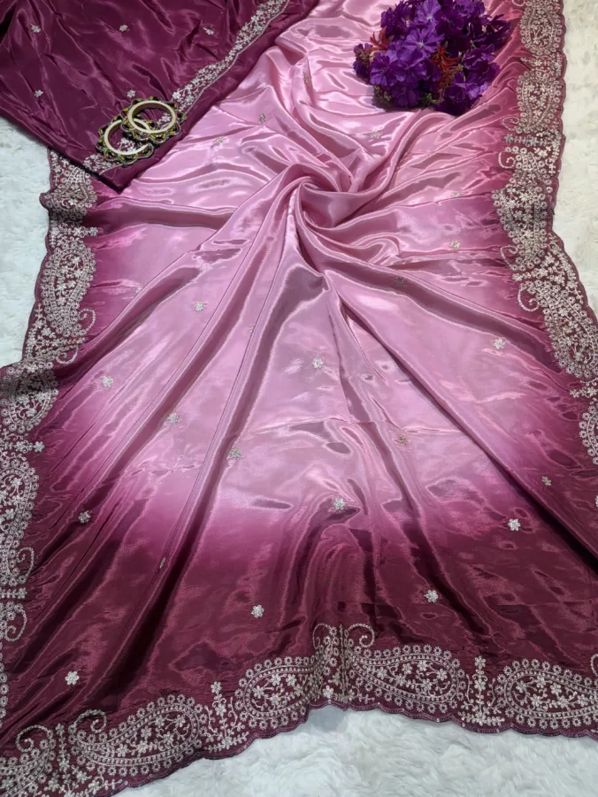 NEELAM TRADERS NEW LAUNCH TRENDING Partywear Multicolour saree with pithan work border all over