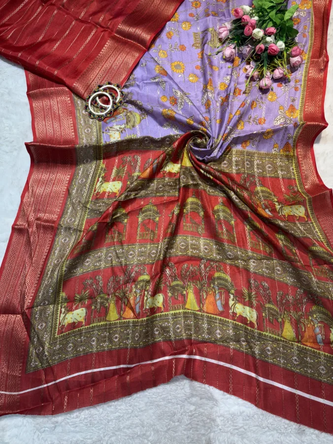 NEELAM TRADERS NEW LAUNCH TRENDING kalamkari Figure print saree in soft georgette fabric