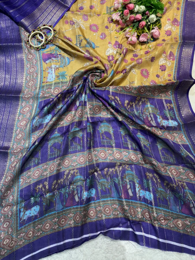 NEELAM TRADERS NEW LAUNCH TRENDING kalamkari Figure print saree in soft georgette fabric