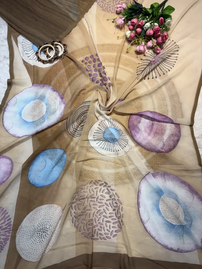 NEELAM TRADERS NEW LAUNCH TRENDING Summer special collection digitat print saree in soft Georgette fabric without border