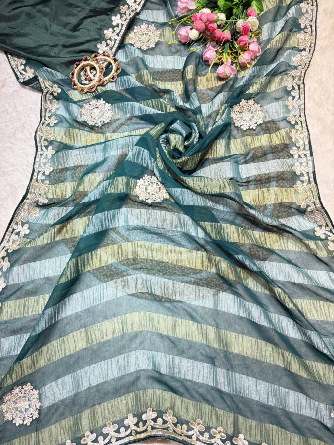 NEELAM TRADERS NEW LAUNCH TRENDING Gota patti saree in soft crush georgette fabric