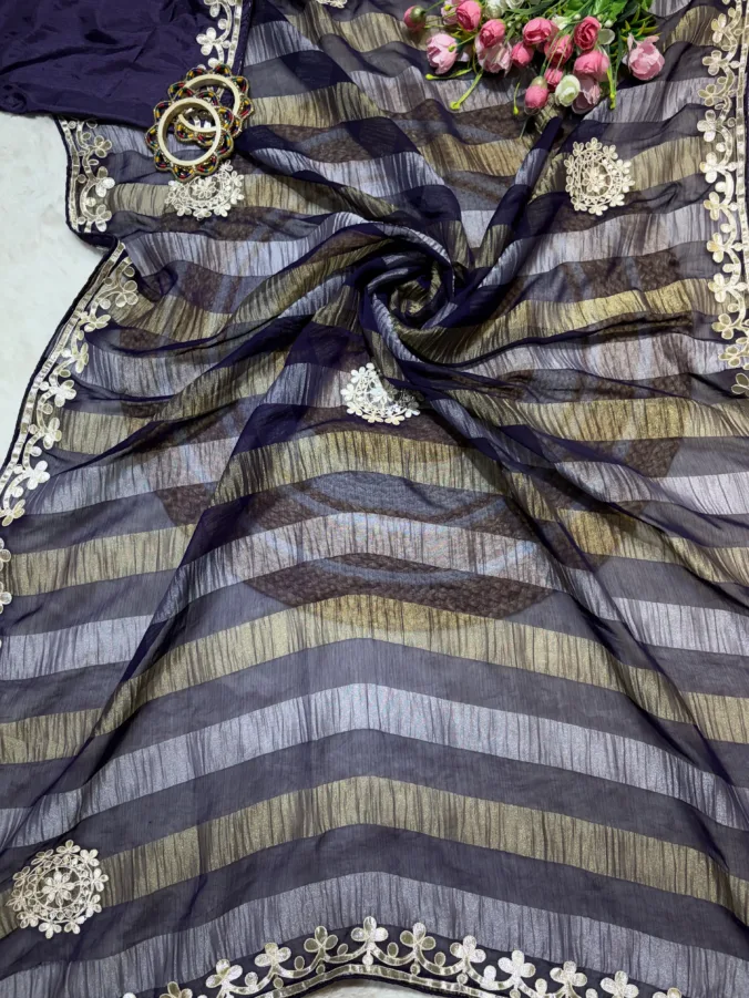 NEELAM TRADERS NEW LAUNCH TRENDING Gota patti saree in soft crush georgette fabric