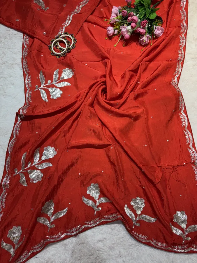 NEELAM TRADERS NEW LAUNCH TRENDING Latest sequence and thread work saree in pure H.O Silk fabric