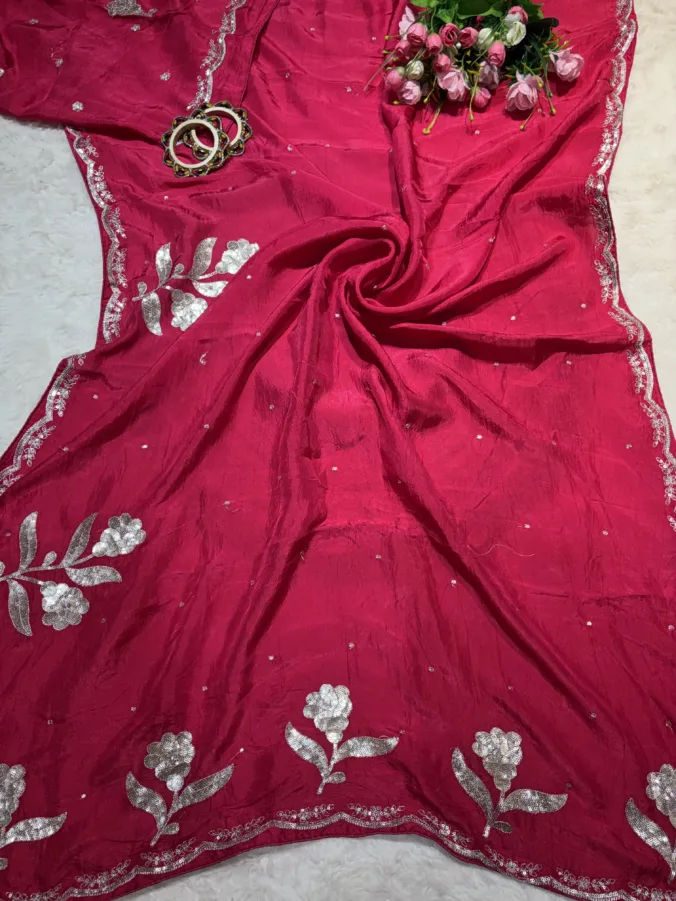 NEELAM TRADERS NEW LAUNCH TRENDING Latest sequence and thread work saree in pure H.O Silk fabric