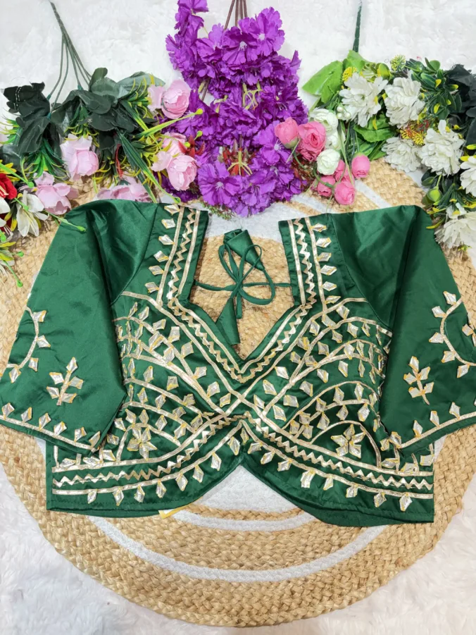 NEELAM TRADERS NEW LAUNCH TRENDING Stitched Aangi blouse with kacha gota work in soft satan silk fabric