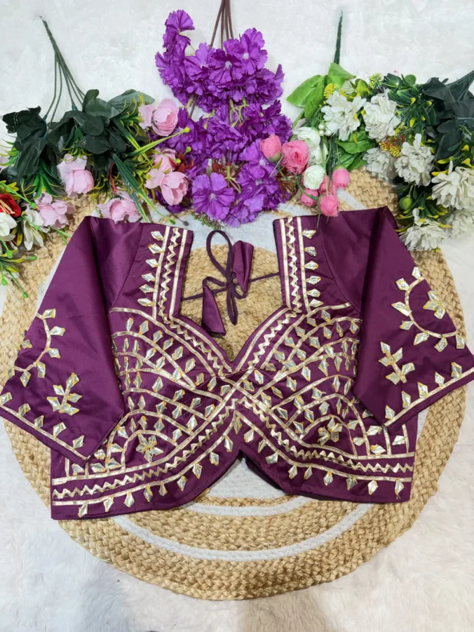 NEELAM TRADERS NEW LAUNCH TRENDING Stitched Aangi blouse with kacha gota work in soft satan silk fabric