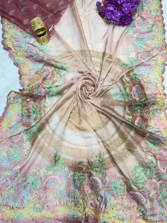 NEELAM TRADERS NEW LAUNCH TRENDING Digital Figure Print Saree With Pithan And Sequence Work All Over