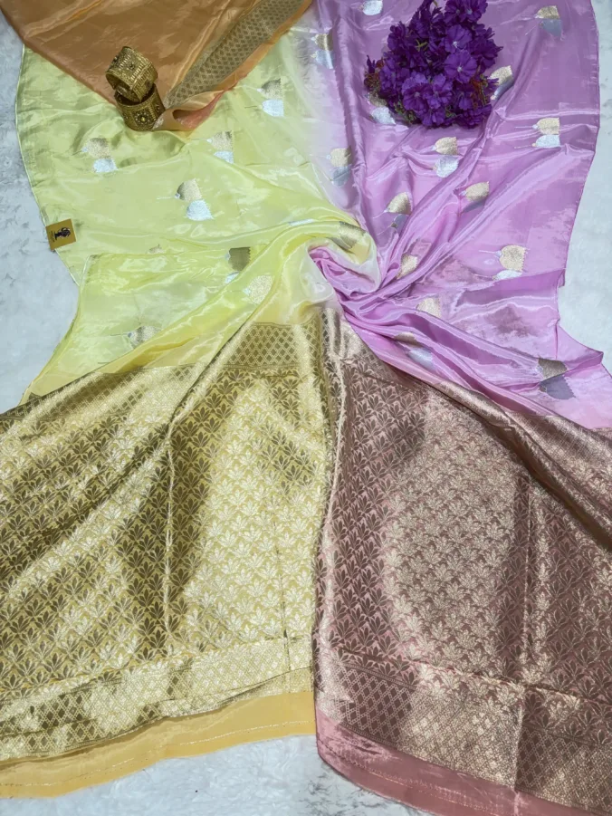 NEELAM TRADERS NEW LAUNCH New banarasi saree silver and golden zari concept in pure H.O silk fabric