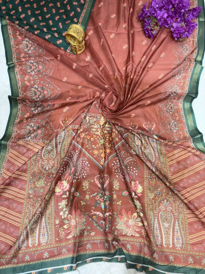 NEELAM TRADERS NEW LAUNCH Kalamkari saree in soft silk fabric in regular wear
