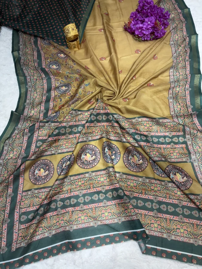 NEELAM TRADERS NEW LAUNCH Kalamkari saree in soft silk fabric in regular wear