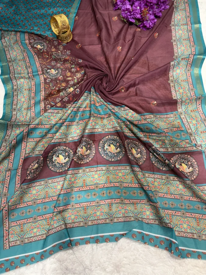 NEELAM TRADERS NEW LAUNCH Kalamkari saree in soft silk fabric in regular wear