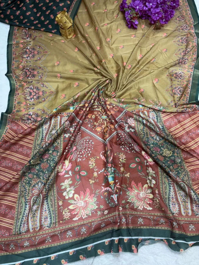 NEELAM TRADERS NEW LAUNCH Kalamkari saree in soft silk fabric in regular wear