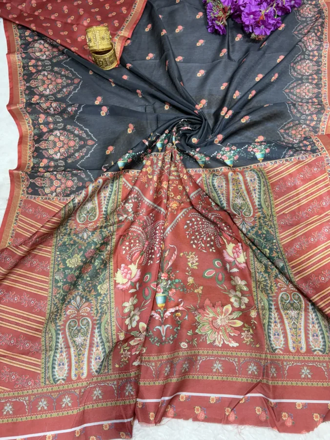 NEELAM TRADERS NEW LAUNCH Kalamkari saree in soft silk fabric in regular wear