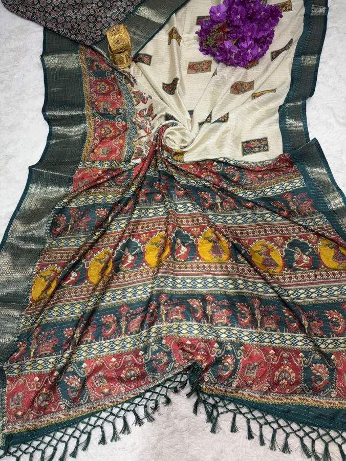 NEELAM TRADERS NEW LAUNCH Kalamkari saree in silk fabric