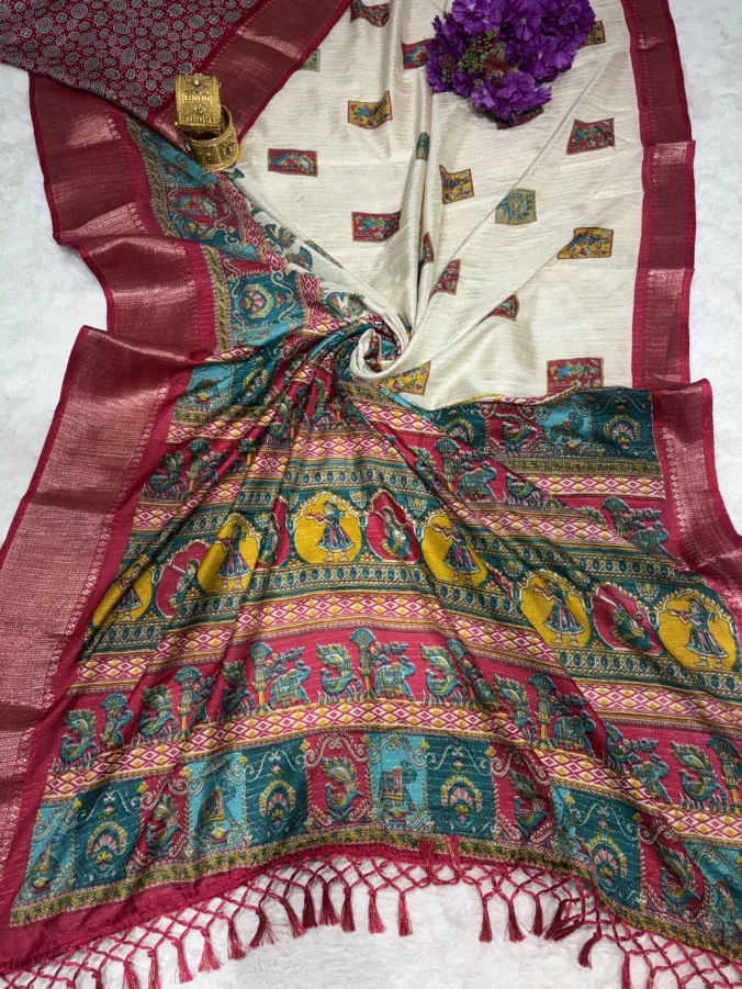 NEELAM TRADERS NEW LAUNCH Kalamkari saree in silk fabric