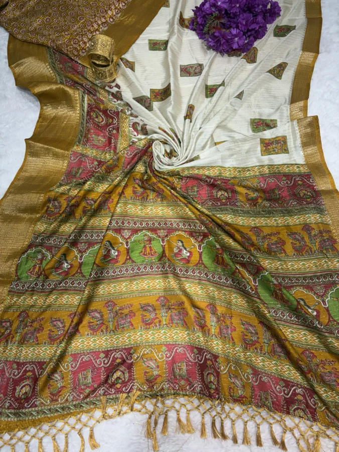 NEELAM TRADERS NEW LAUNCH Kalamkari saree in silk fabric