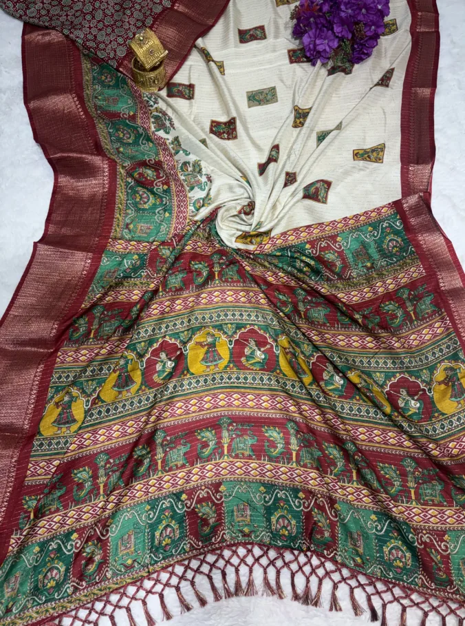 NEELAM TRADERS NEW LAUNCH Kalamkari saree in silk fabric