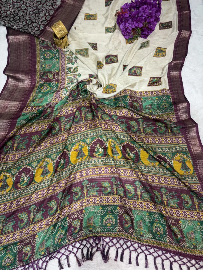 NEELAM TRADERS NEW LAUNCH Kalamkari saree in silk fabric