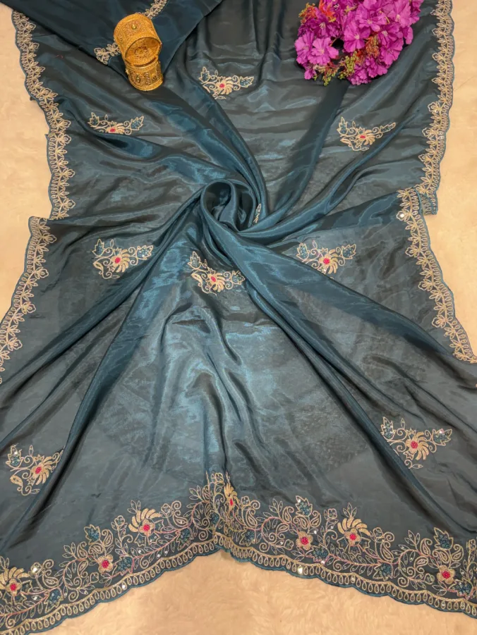 NEELAM TRADERS NEW LAUNCH heavy pittan work saree in H.O Silk fabric