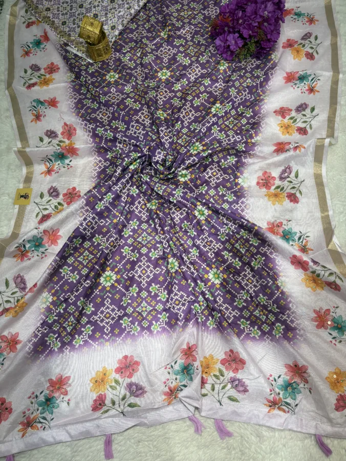 NEELAM TRADERS NEW LAUNCH patola hand paint saree with heavy zari weaving border in soft cotton silk fabric