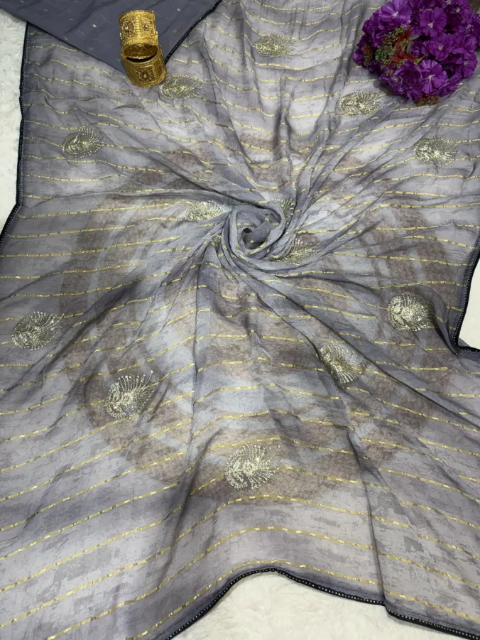 NEELAM TRADERS NEW LAUNCH heavy zari saree with heavy zari butta in soft silk fabric