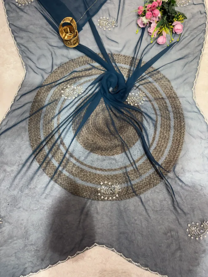 NEELAM TRADERS NEW LAUNCH TRENDING Girlish saree with hantmoti work all over in soft georgette fabric