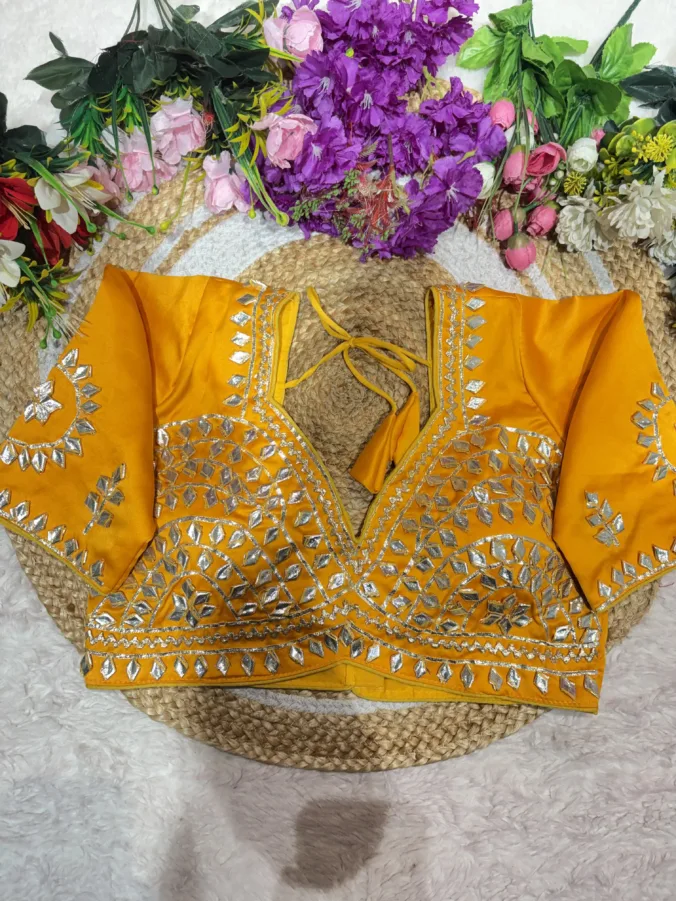 NEELAM TRADERS NEW LAUNCH TRENDING Stitched Aangi blouse with kacha gota work in soft satan silk fabri