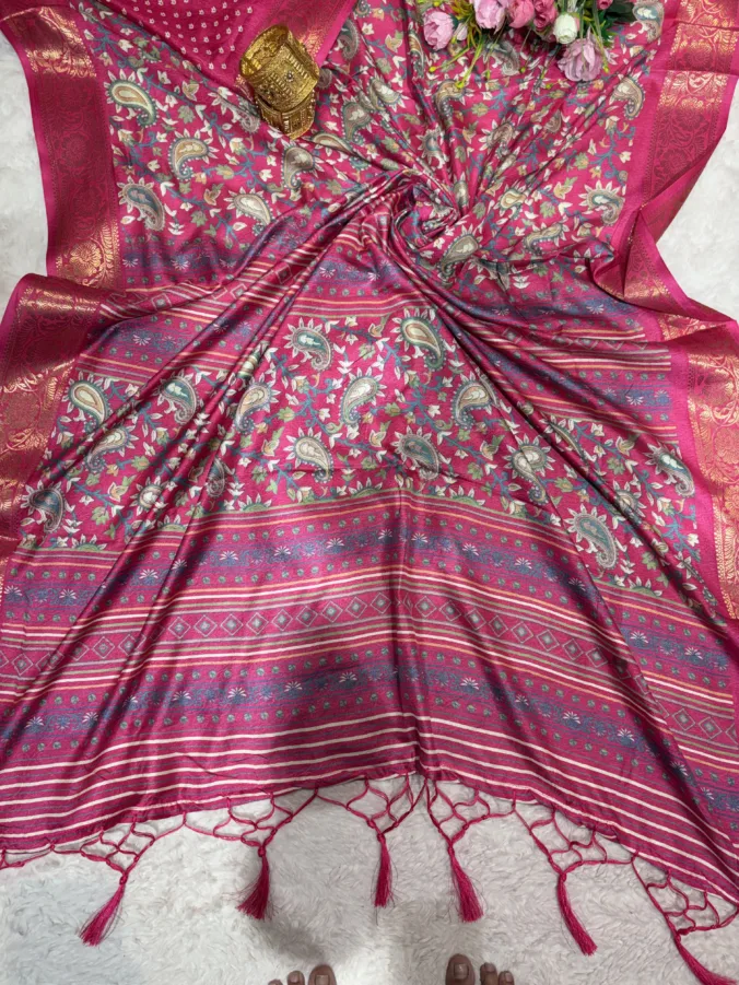NEELAM TRADERS NEW LAUNCH TRENDING Digital print saree for regular wear in soft silk fabric with heavy pallu latkan