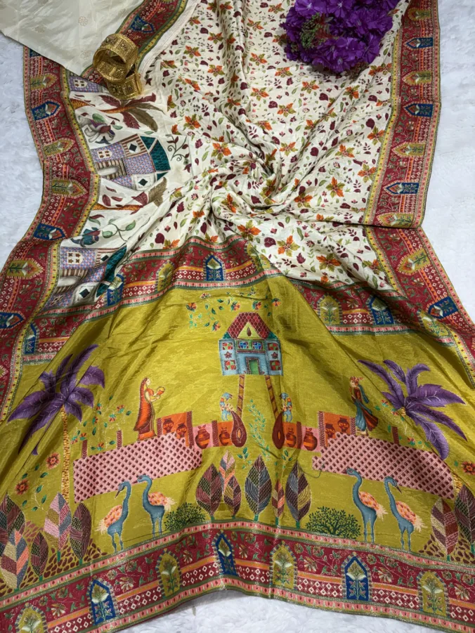 NEELAM TRADERS NEW LAUNCH Handlum pashmina saree with figure design all over in pure fabric