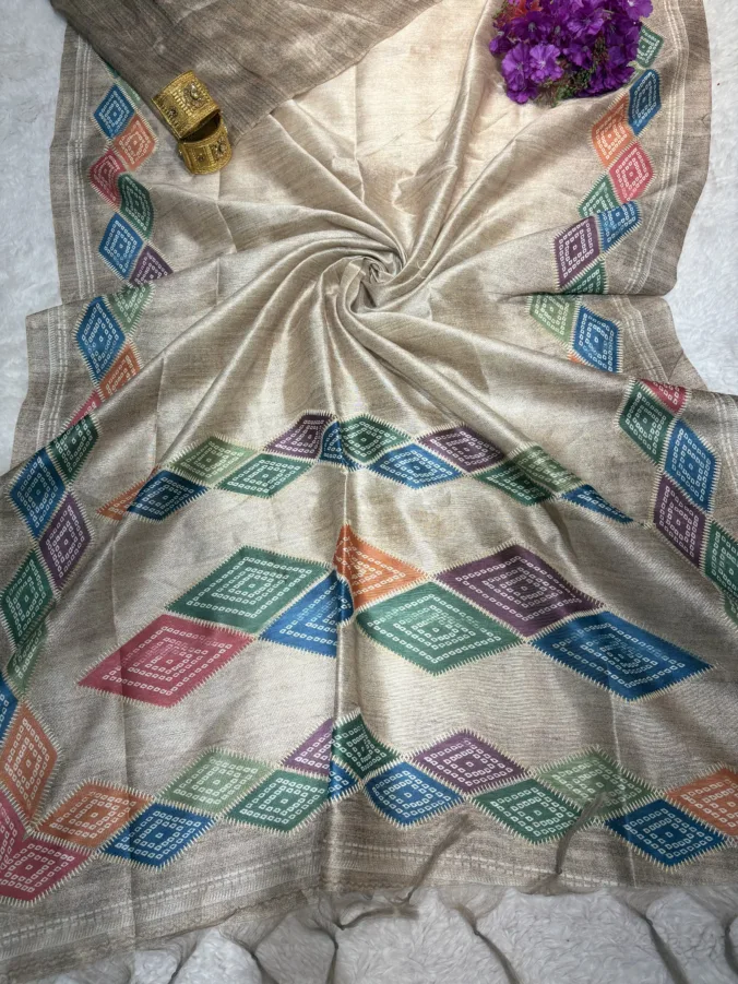 NEELAM TRADERS NEW LAUNCH Khadi silk saree with bandhej work all over in washable fabric