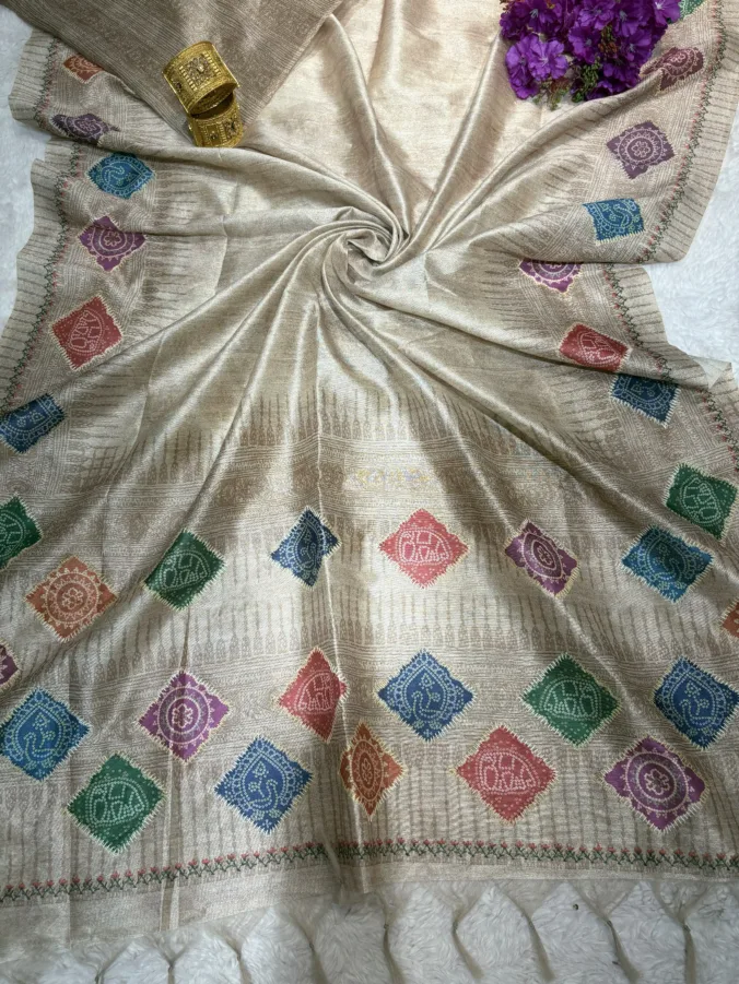 NEELAM TRADERS NEW LAUNCH Khadi silk saree with bandhej work all over in washable fabric