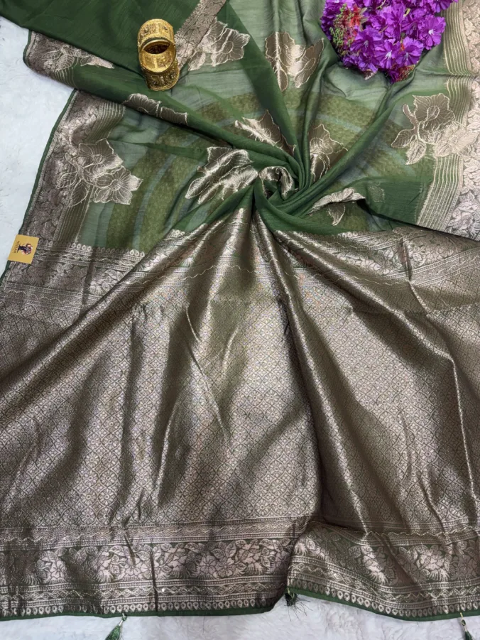 NEELAM TRADERS NEW LAUNCH Banarasi saree with thread work all over in soft cotton silk fabric