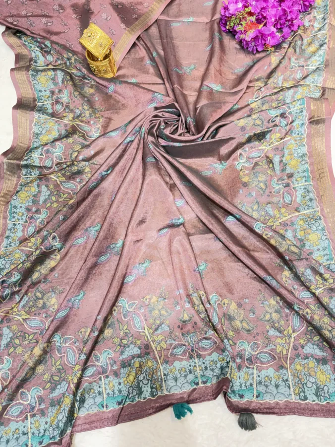 NEELAM TRADERS NEW LAUNCH Figured design saree in soft silk fabric with thread work all over