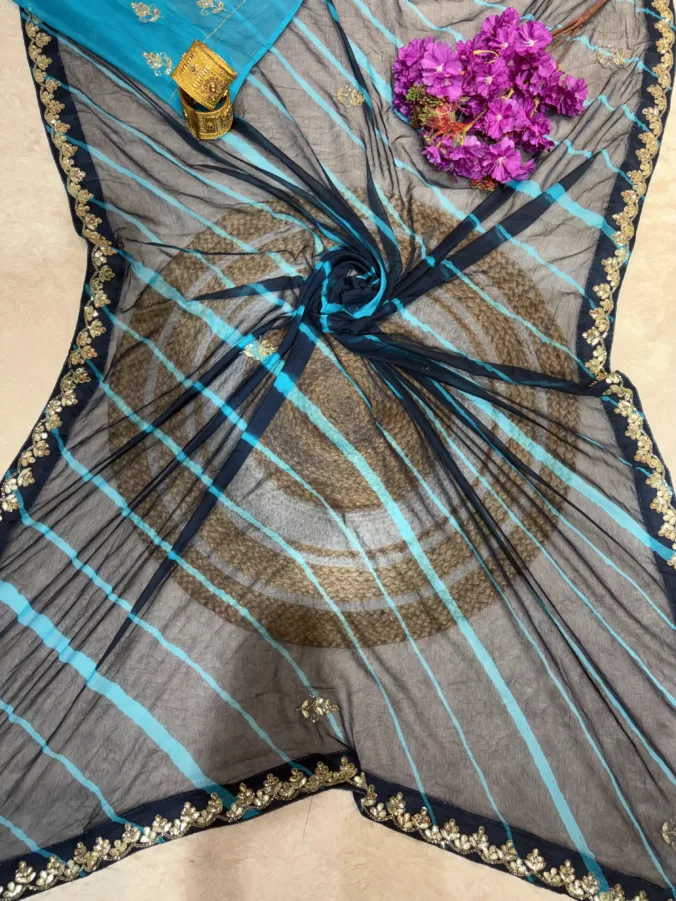 NEELAM TRADERS NEW LAUNCH TRENDING Laheriya Hand paint saree in Chiffon fabric