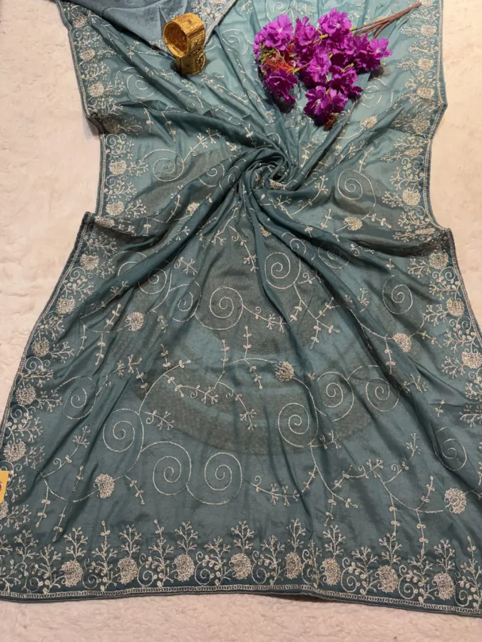 NEELAM TRADERS NEW LAUNCH TRENDING Pittan jaal work saree best option for Parties in soft georgette fabric