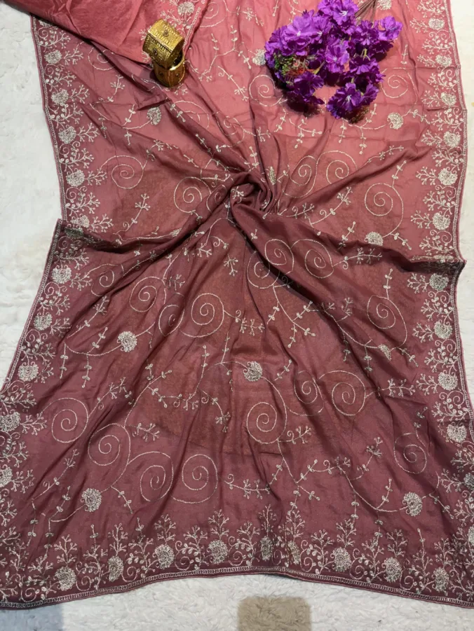 NEELAM TRADERS NEW LAUNCH TRENDING Pittan jaal work saree best option for Parties in soft georgette fabric