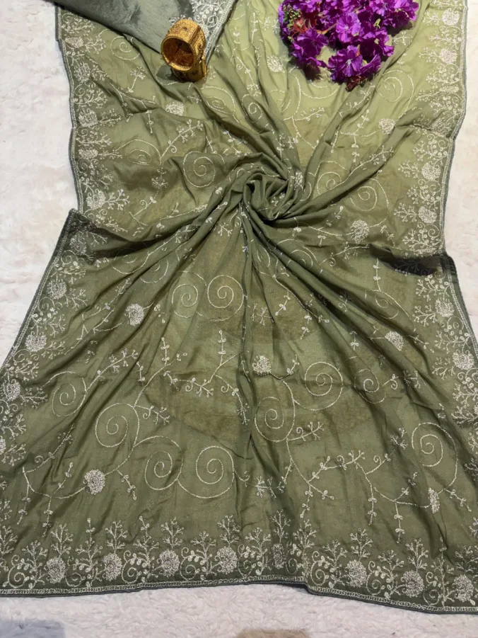 NEELAM TRADERS NEW LAUNCH TRENDING Pittan jaal work saree best option for Parties in soft georgette fabric