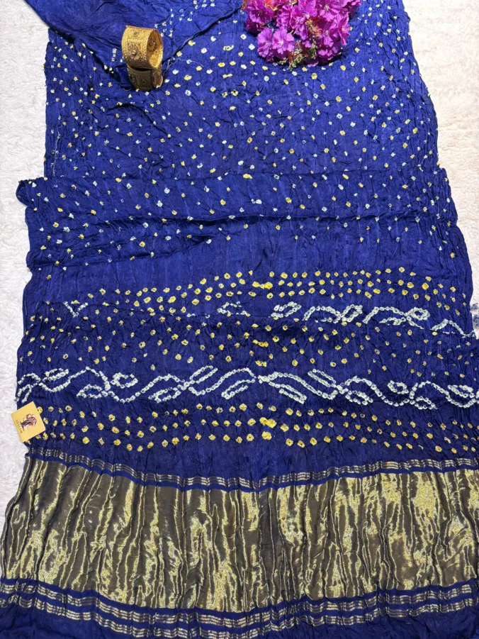 NEELAM TRADERS NEW LAUNCH TRENDING Hand made Raai bandhej saree with pallu lakdi patta in pure fabric