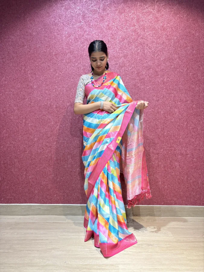 NEELAM TRADERS NEW LAUNCH TRENDING SAWAN TEEZ SPECIAL SAREE WITH PACHRANGA BANDHEJ