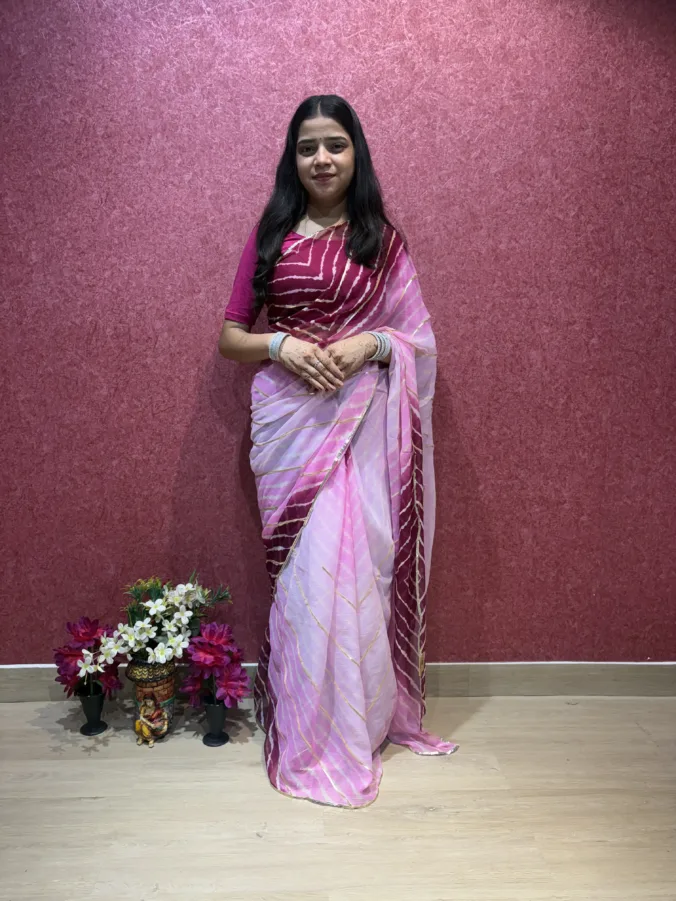 NEELAM TRADERS NEW LAUNCH TRENDING MULTICOLOUR SHADE LAHERIYA SAREE IN SOFT CHIFFON FABRIC WITHOUT BLOUSE