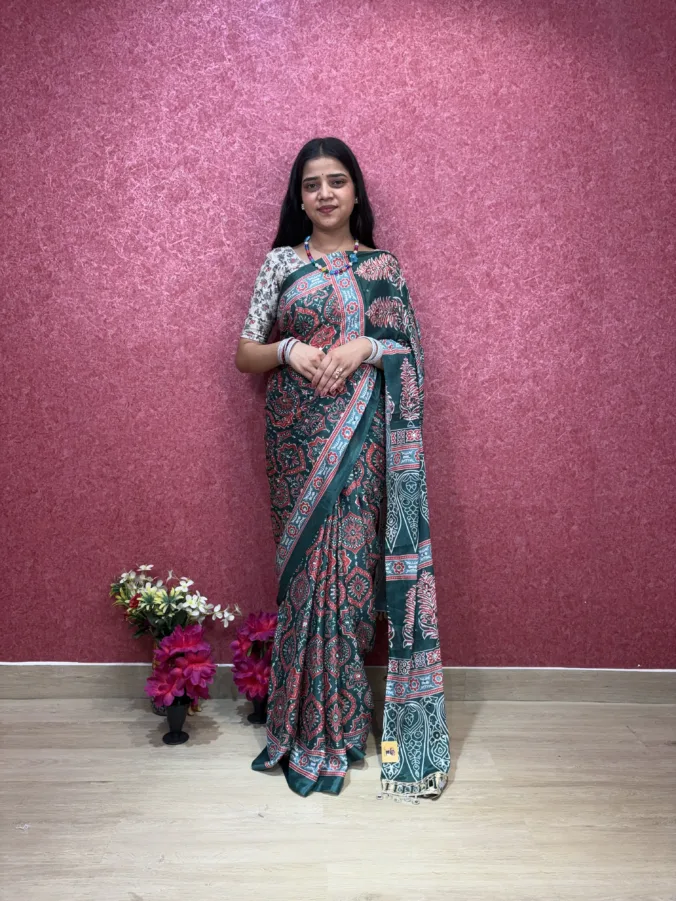 NEELAM TRADERS NEW LAUNCH TRENDING EXCLUSIVE MIRROR WORK SAREE WITH ELPHANT DESIGN AT PALLU IN SOFT SILK FABRIC