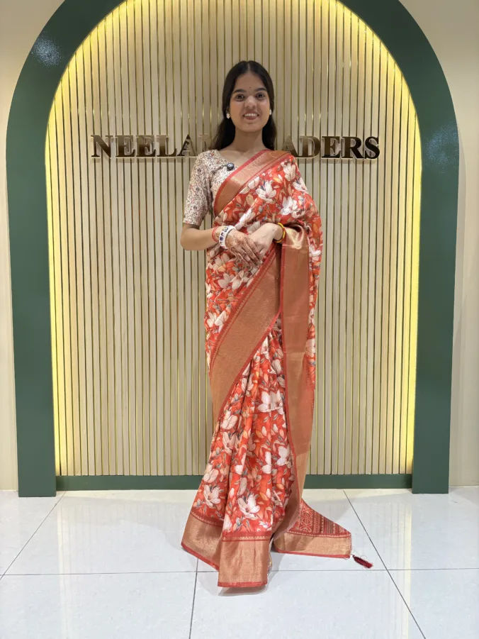 NEELAM TRADERS NEW LAUNCH TRENDING Digital Floral Print Saree In Soft Silk Fabric