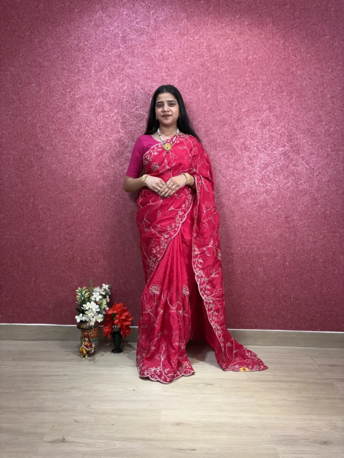 NEELAM TRADERS NEW LAUNCH TRENDING partywear heavy zaal work saree in pure H.O Silk Fabric