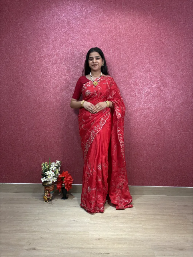 NEELAM TRADERS NEW LAUNCH TRENDING partywear heavy zaal work saree in pure H.O Silk Fabric