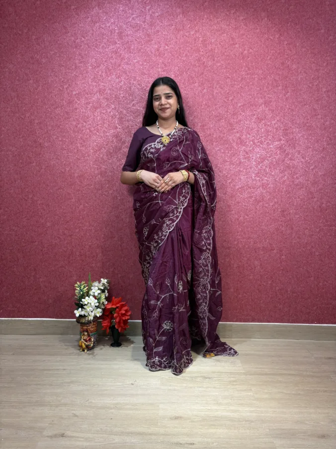 NEELAM TRADERS NEW LAUNCH TRENDING partywear heavy zaal work saree in pure H.O Silk Fabric