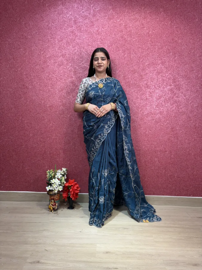 NEELAM TRADERS NEW LAUNCH TRENDING partywear heavy zaal work saree in pure H.O Silk Fabric