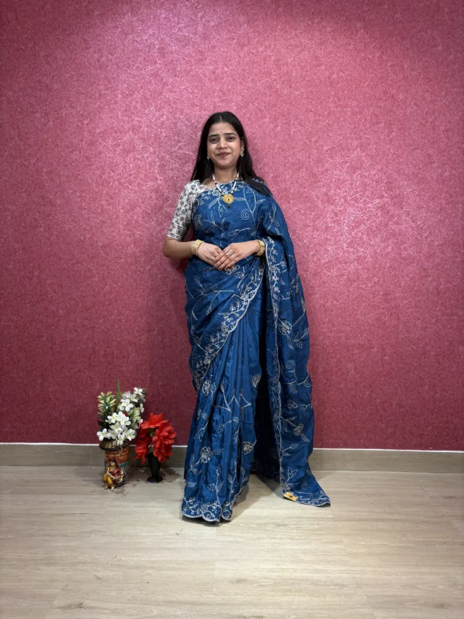 NEELAM TRADERS NEW LAUNCH TRENDING partywear heavy zaal work saree in pure H.O Silk Fabric