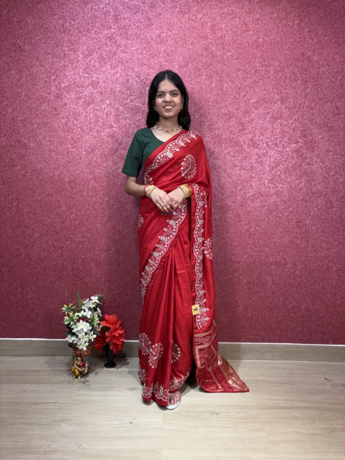 NEELAM TRADERS NEW LAUNCH TRENDING NEW GHATCHOLA PALLU SAREE WITH PITTAN WORK ALL OVER SAREE IN SOFT SILK FABRIC